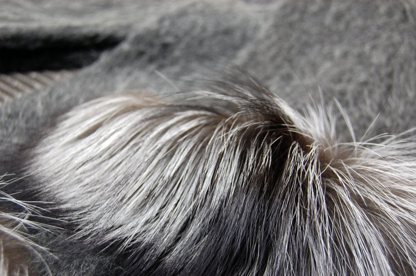 ウール＆モヘヤ混　ロングマフラー　シルバーフォックストリム画像