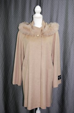 BALMAIN　カシミヤ混ウール　フーディーコート　Foxトリムの画像