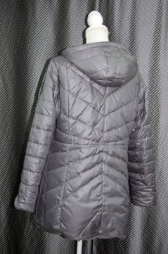 レッキスファー使い　ウール混＆ダウンリバーシブルフーディーコート画像