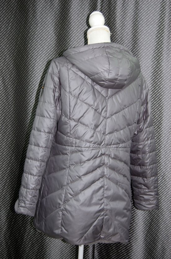 レッキスファー使い　ウール混＆ダウンリバーシブルフーディーコート画像