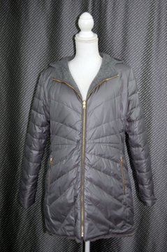 レッキスファー使い　ウール混＆ダウンリバーシブルフーディーコート画像