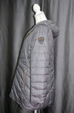 レッキスファー使い　ウール混＆ダウンリバーシブルフーディーコート画像