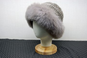 ミンク　ヤーンハット　Foxトリムの画像