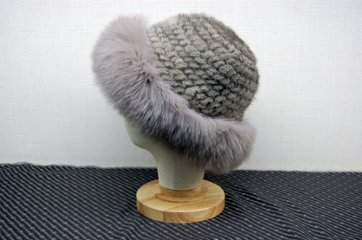 ミンク　ヤーンハット　Foxトリム画像