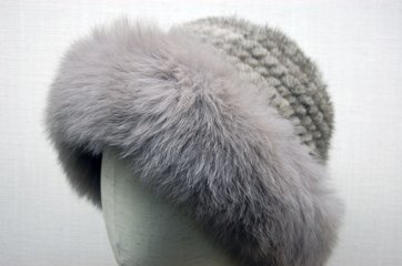 ミンク　ヤーンハット　Foxトリム画像