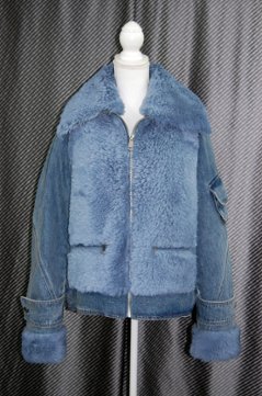 ムートン＆デニム　ダウンジャケットの画像