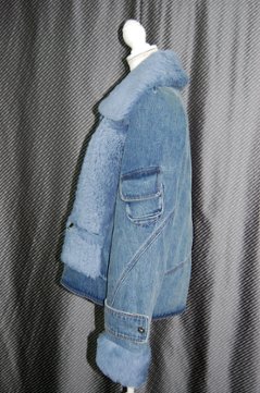 ムートン＆デニム　ダウンジャケット画像