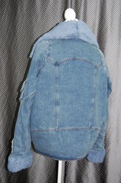 ムートン＆デニム　ダウンジャケット画像