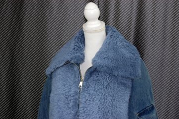 ムートン＆デニム　ダウンジャケット画像