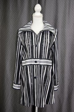 ラムレザー＆レース　リバーシブルロングジャケットの画像