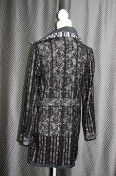 ラムレザー＆レース　リバーシブルロングジャケット画像