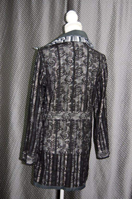 ラムレザー＆レース　リバーシブルロングジャケット画像