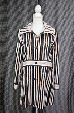 ラムレザー＆レース　リバーシブルロングジャケット画像