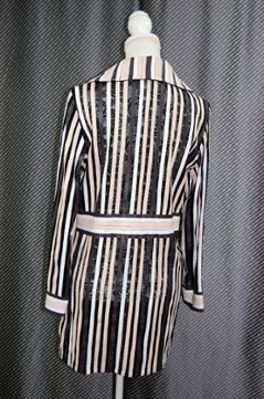 ラムレザー＆レース　リバーシブルロングジャケット画像