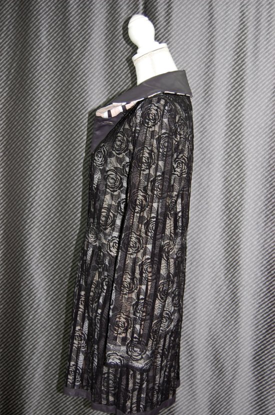 ラムレザー＆レース　リバーシブルロングジャケット画像