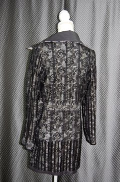 ラムレザー＆レース　リバーシブルロングジャケット画像