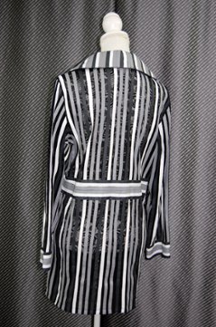 ラムレザー＆レース　リバーシブルロングジャケット画像