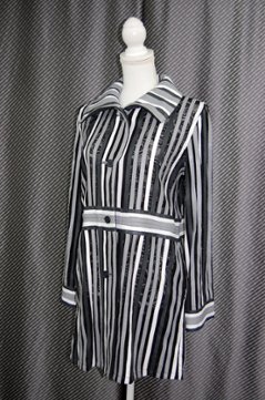 ラムレザー＆レース　リバーシブルロングジャケット画像