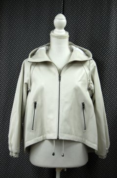 ラムレザー　ハイローヘムフーディージャケットの画像