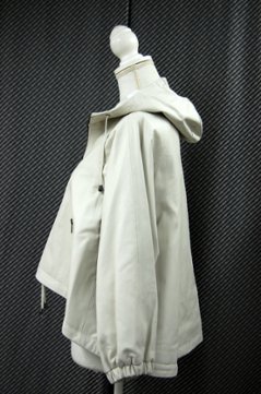 ラムレザー　ハイローヘムフーディージャケット画像