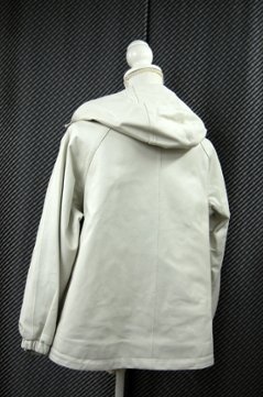 ラムレザー　ハイローヘムフーディージャケット画像