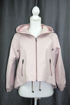 ラムレザー　ハイローヘムフーディージャケット画像