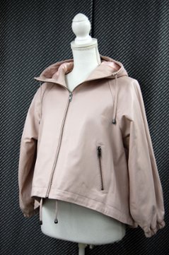 ラムレザー　ハイローヘムフーディージャケット画像