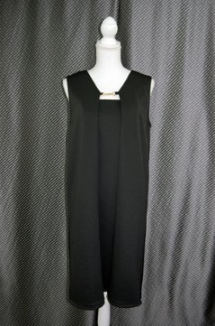 ラムレザー＆ストレッチジャージー　2wayジャンパードレスの画像