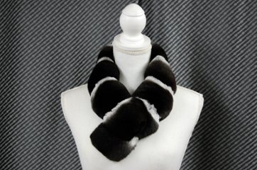 ブラックパールチンチラ　ダブルフェイスマフラー画像