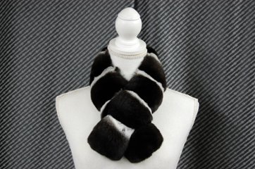 ブラックパールチンチラ　ダブルフェイスマフラー画像