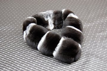 ブラックパールチンチラ　ダブルフェイスマフラー画像