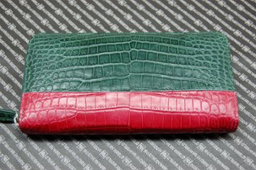 ツートーンクロコダイル　ラウンド長財布の画像