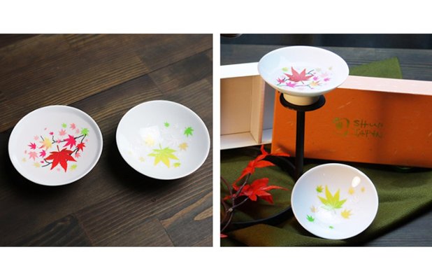 冷感紅葉 白平盃（大）ペアセットの画像