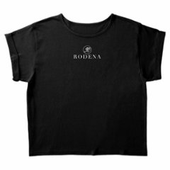 RODENA women's tops Roll-up t-shirt black 0004の画像