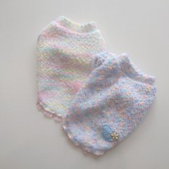 mix yarn heart applique tops画像