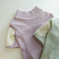 LASTグリーンLサイズのみ)Daily Patch Rib Neck Tops画像