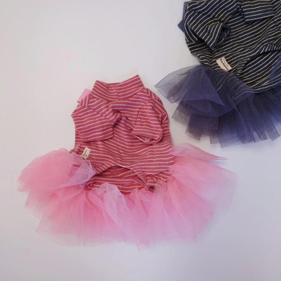 Baby stripe tutu dress画像