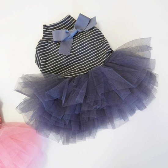 Baby stripe tutu dress画像