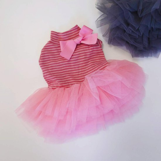 Baby stripe tutu dress画像