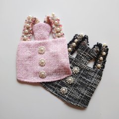 pearl tweed cropped vestの画像