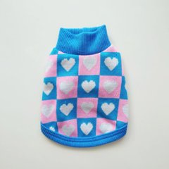 block heart sleeveless knitの画像