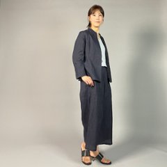 【近江ちぢみ】ワイドパンツ　濃紺 再入荷画像