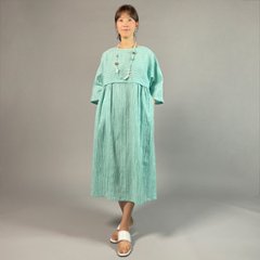 【近江ちぢみ】七分袖　ワンピース　ミントグリーン画像