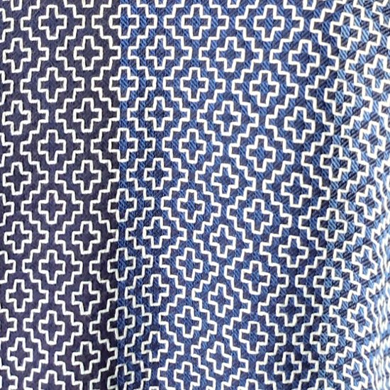 【遠州木綿】藍染め刺し子織り　羽織コート　カツオ縞ベース画像