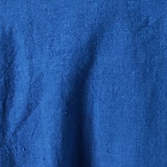 【備後絣】藍染め　台衿付きスタンドカラーブラウス　配色切り替え　中紺　青画像