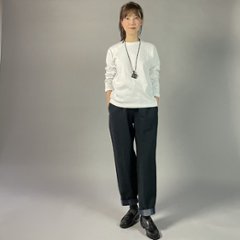 【遠州綿紬】綿麻ストレートパンツ　あらし濃紺　　画像