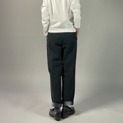 【遠州綿紬】綿麻ストレートパンツ　あらし濃紺　　画像