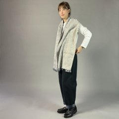 【遠州木綿】　綿ショール  みやま 紺白画像