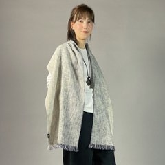 【遠州木綿】　綿ショール  みやま 紺白の画像