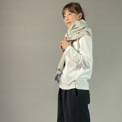 【遠州木綿】　綿ショール  みやま 紺白画像